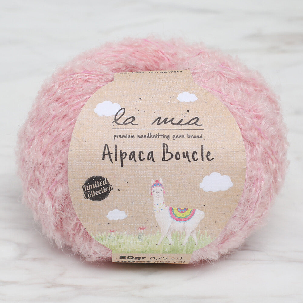 La Mia Alpaca Boucle 50 Gr Pembe El Örgü İpi - L332